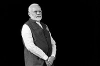 Howdy, Modi!Prime Minister Narendra Modi of India is seen backstage Sunday, Sept. 22, 2019, at a rally in honor of Prime Minister Modi at NRG Stadium in Houston, Texas. (Official White House Photo by Shealah Craighead). Original public domain image from Flickr