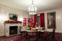 Christmas at the White HouseThe China Room of the White House is decorated for the Christmas season Sunday, Dec. 1, 2019. (Official White House Photo by Andrea Hanks). Original public domain image from Flickr