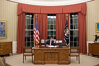 President Barack Obama edits his remarks in the Oval Office prior to making a televised statement detailing the mission against Osama bin Laden, May 1, 2011.