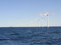 The middlegrunden wind farm was established as collaboration between middlegruden wind turbine cooperative and copenhagen energy, each installing 10 2-mw bonus wind turbines. The farm is located off the coast of Denmark, east of the northern tip of Amager. Original public domain image from <a href="https://www.flickr.com/photos/departmentofenergy/9519601736/" target="_blank">Flickr</a>