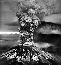 Mount St. Helens Eruption — 1980. An iconic aerial view of the eruption of Mount St. Helens. Original public domain image from Flickr