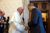 President Barack Obama bids farewell to Pope Francis following a private audience at the Vatican, March 27, 2014.