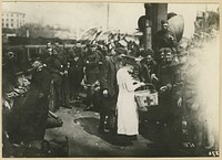 02/14/1920. Hospital ship. Sick and wounded aboard. Newport News, Virginia. Red Cross worker. [Humanitarian assistance. Transportation of sick and wounded.] [World War 1]. Original public domain image from Flickr