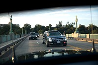 President Barack Obama travels by motorcade in Washington, D.C., Sept. 25, 2014.