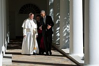 Sept. 23, 2015: "Though there were many poignant moments of the President and Pope Francis to choose from, but this frame, as they walked along the Colonnade, was one of my favorites because of the light and the way the President was interacting with His Holiness."