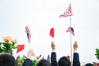 President Trump's Trip to AsiaPresident Donald J. Trump and First Lady Melania Trump arrive in China | November 8, 2017 (Official White House Photo by Shealah Craighead). Original public domain image from Flickr