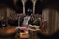 The Funeral of President George H.W. BushThe funeral service for former President George H.W. Bush Wednesday, Dec. 5, 2018, at the Washington National Cathedral in Washington, D.C. (Official White House Photo by Andrea Hanks). Original public domain image from Flickr