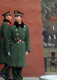 Guards in BeijingBehind the Scenes: Guards patrolling in Beijing, China February 21, 2009. [State Department photo]. Original public domain image from Flickr