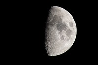 Half moon on black background. Original public domain image from Flickr