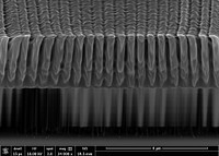 Dielectric fin based structures and their shadow under an scanning electron microscope. Original public domain image from <a href="https://www.flickr.com/photos/departmentofenergy/36568758190/" target="_blank">Flickr</a>