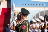 President Trump's Trip to AsiaPresident Donald J. Trump departs China | November 10, 2017 (Official White House Photo by Shealah Craighead). Original public domain image from Flickr