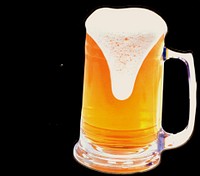 Beer mug & bubbles, cold alcohol drink. Free public domain CC0 image