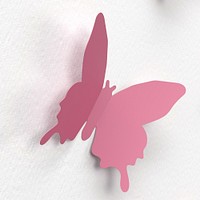 Pink butterfly, paper cut. Free public domain CC0 photo.