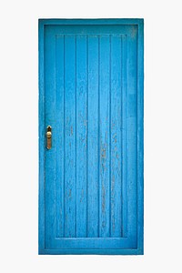 Blue rustic door clipart, house entrance psd