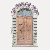 Wedding church door clipart, barrel vault design vector