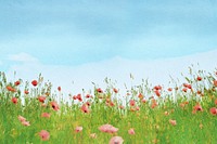 Poppy field background, aesthetic design