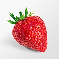 Strawberry sticker, red citrus fruit psd