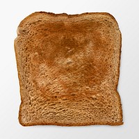 Whole wheat toast sticker, food photography psd
