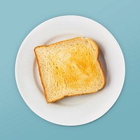 Toasted white bread on a plate, food photography psd