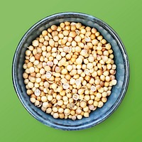 Coriander seeds in a bowl, food photography, flat lay style