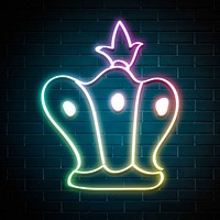 Crown neon rainbow psd doodle