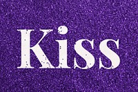 Psd kiss word glitter typography