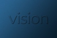 Vision emboss typography psd on paper texture