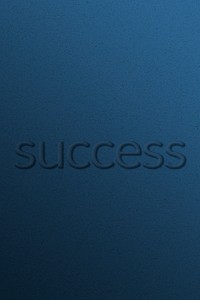 Success emboss typography psd on paper texture