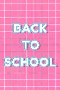 Miami psd font back to school typography on grid background