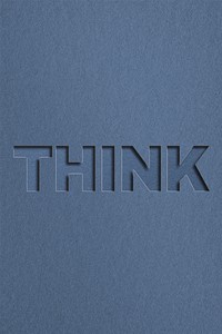 Think word psd clipart paper cut font typography