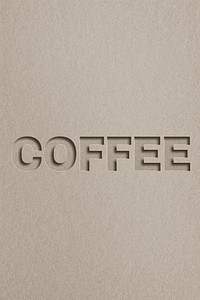 Coffee text psd paper cut font typography