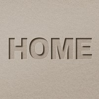 Home word psd paper cut font typography