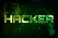 Hacker word stellar effect psd typography text