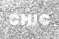 Silver Chic glitter typography text