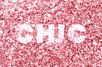 Pink chic glitter typography text