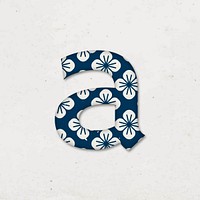 Floral Japanese pattern vector a letter typography