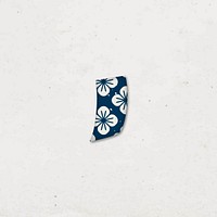 Vector comma symbol japanese floral inspired pattern typography