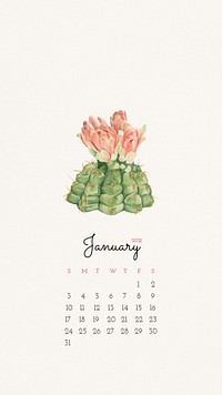 Calendar 2021 January editable template phone wallpaper psd 