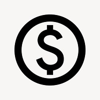 Paid icon, finance symbol, outlined style psd