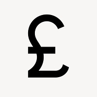 UK pound icon, currency money symbol, two tone style psd