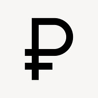 Russian ruble icon, currency symbol, sharp style psd