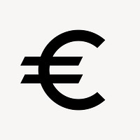 Euro icon, eurozone currency money symbol, sharp style psd