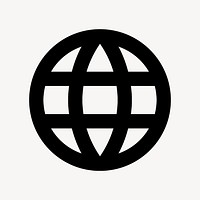 Language symbol, Action icon, globe shape, filled style psd