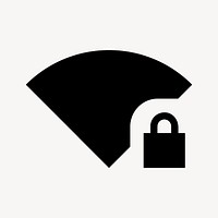 Signal Wifi 4 Bar Lock, device icon, sharp symbol style psd