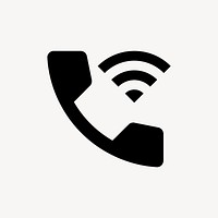 Wifi Calling 3 symbol, device icon, filled style vector