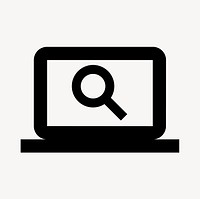 Screen Search Desktop, device icon, filled style, flat graphic vector