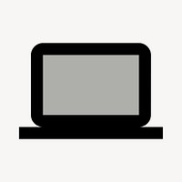 Computer, hardware icon, two tone style psd