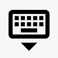 Keyboard Hide, hardware icon, outlined style psd