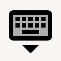 Keyboard Hide, hardware icon, two tone style vector