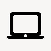 Laptop Mac, hardware icon, round style psd